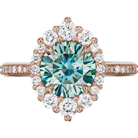 Aqua Teal Moissanite Engagement Rings Kristin Coffin Jewelry