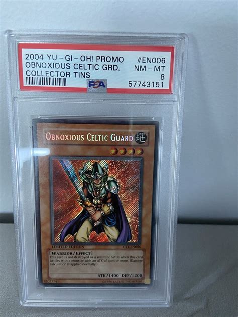 Yu Gi Oh Tcg Obnoxious Celtic Guard 2004 Ct1 En006 Limited Psa 8 Ebay