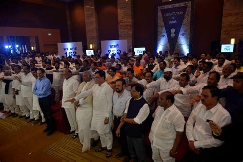 Ncp Congress And Shiv Sena Mlas Gather To Display Strength Of 162 Mlas To Form Government