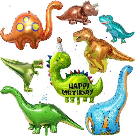 Riesen Dinosaurier Folienballons Geburtstag Deko 8 Stück Dino