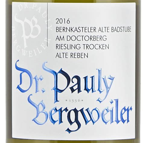 Mosela Dr Pauly Bergweiler Riesling Bernkasteler Alte Badstube