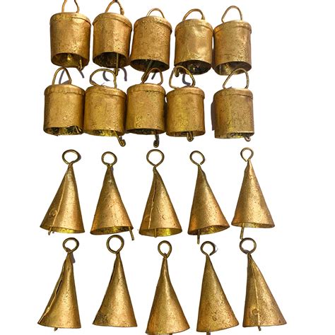 Diyana Impex Vintage Indian Tin Bells Rustic Chime Vintage Jingle Bell