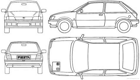 Ford Fiesta Door Hatchback Blueprints Free Outlines