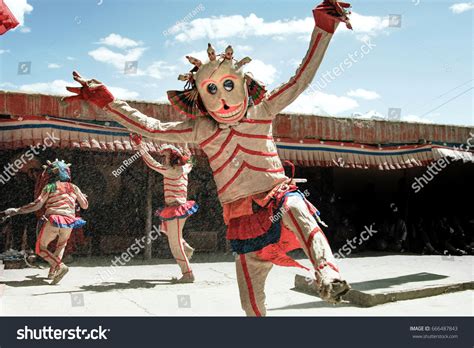 Tibetan Buddhist Monk Dressed Citipati Skeleton Stock Photo 666487843