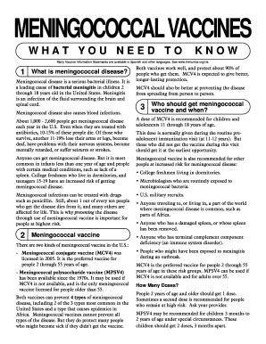 Fillable Online Meningitis Form And Information Common Content Fax