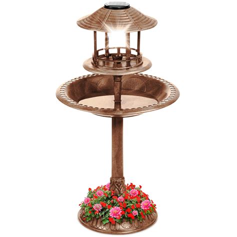 Buy Best Choice Products Solar Outdoor Bird Bath Vintage Resin Pedestal