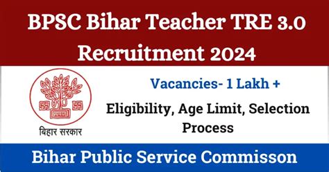 Bpsc Teacher Vacancy Tre Notification Apply Online