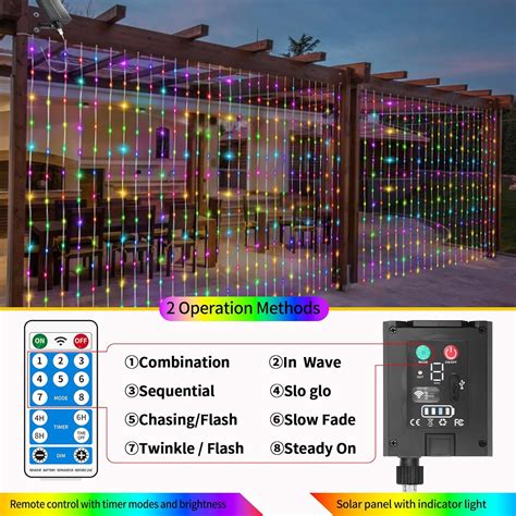 Upgraded Solar Curtain Lights Outdoor Waterproof Led Waterfall