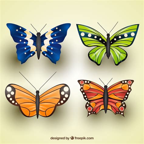 Pack de mariposas realistas con geniales diseños | Descargar Vectores ...