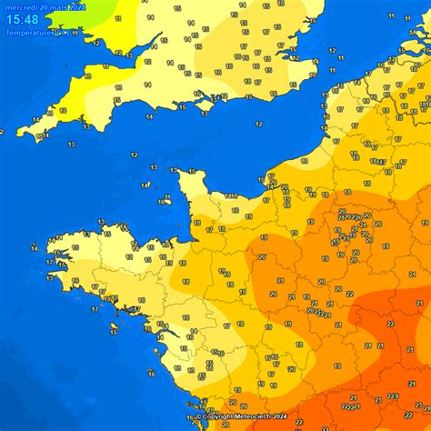 Meteociel Archives des températures observées en Zoom Nord Ouest France