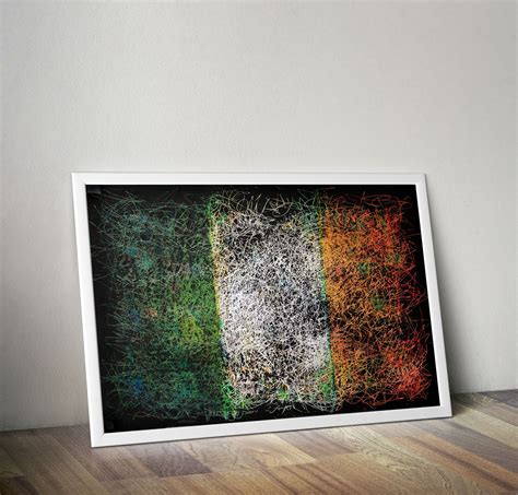 Irish Flag Decor Hand Painted Flag Of Ireland Flag Painting Flag