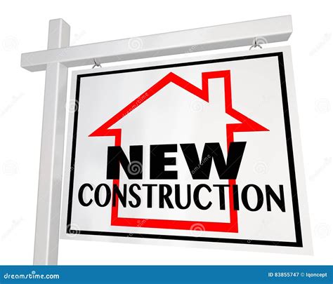 New Construction Home House For Sale Real Estate Sign Stock