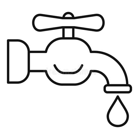 Broken Water Tap Icon Outline Style Stock Vector Illustration Of