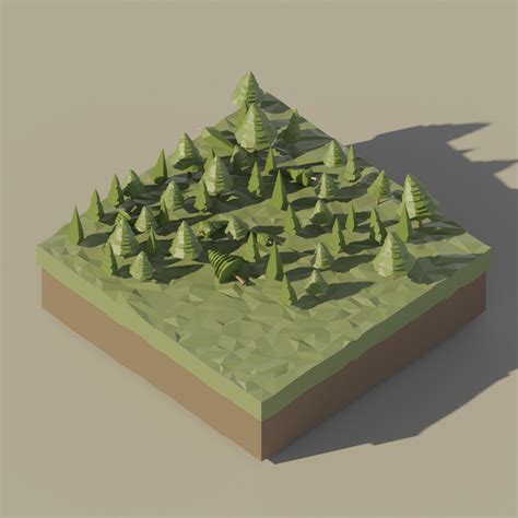 Artstation Low Poly Jungle Trees Game Assets