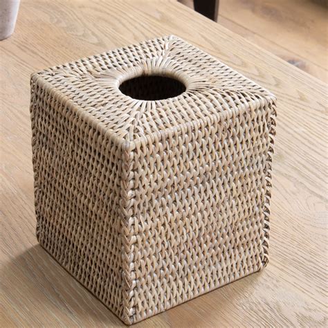 Marbury Square Rattan Tissue Box Cover Marquis And Dawe