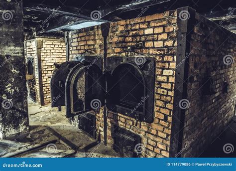 Oswiecim / Poland - 02.15.2018: Crematorium Stove in Dark Basement in ...