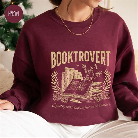 Booktrovert Sweatshirt Bookish Sweatshirt For Women Vintage Reading Sweatshirt T For Book