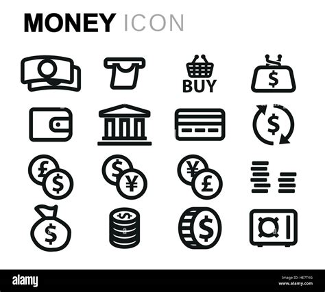 Vector Line Money Icons Set Stock Vector Image And Art Alamy