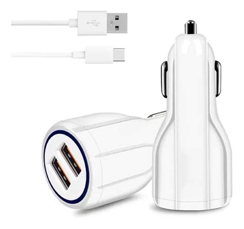 Cargador Auto Ultra R Pido Am Doble Usb Cable Usb Tipo C