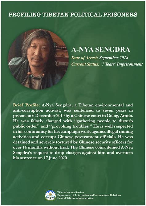 Profiling Tibetan Political Prisoners A Nya Sengdra Central Tibetan