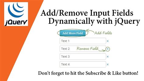 How To Add Remove Input Fields Dynamically With Jquery 💡 Youtube