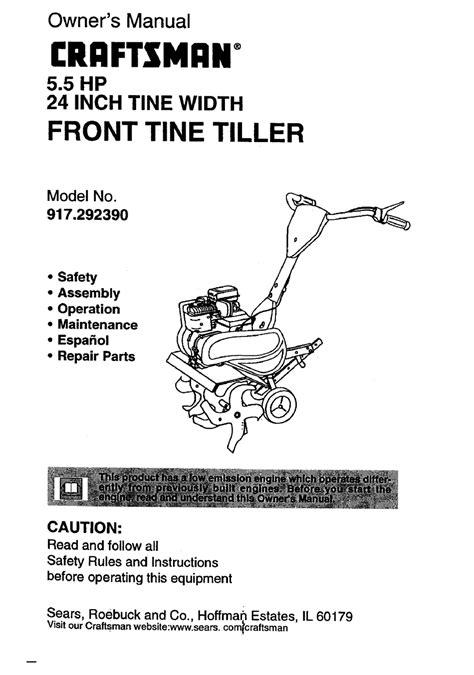 Craftsman Cc Mini Tiller Manual Craftsman User Manual