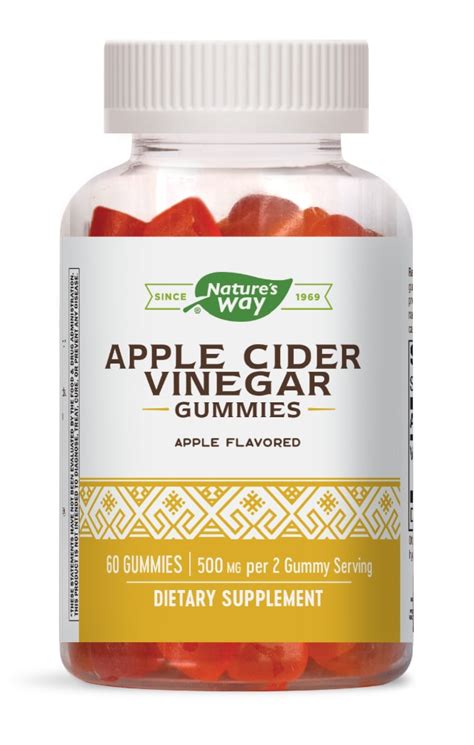 Natures Way Apple Cider Vinegar Gummies Apple 60 Gummies Vitacost