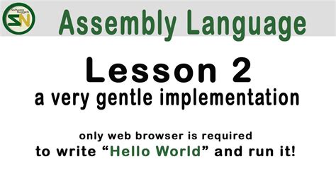 Lesson2 Hello World X64 In Assembly Language Using Web