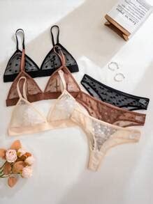 Snug Zone 6pcs Set Valentine S Day Sexy Sheer Heart Jacquard Mesh Wireless Triangle Bra Lingerie