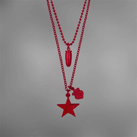 PPFM Red Bullet Star Necklace — sickboyarchive.