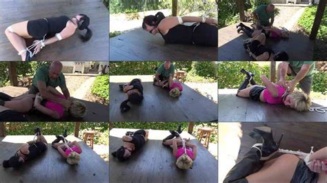 Blonde Brunette Milfs Hogtied Outdoors MILF GiGi S Bondage Fantasies At Bondage F F