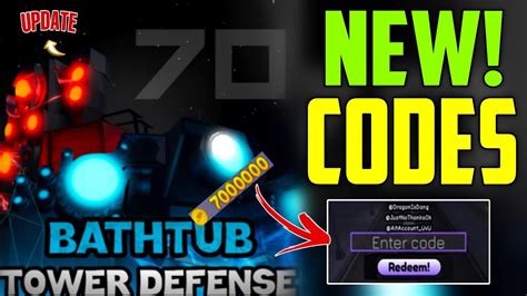 ⚠️new Update ⚠️bathtub Tower Defense Roblox Codes 2024 Bathtub Tower Defense Codes Roblox