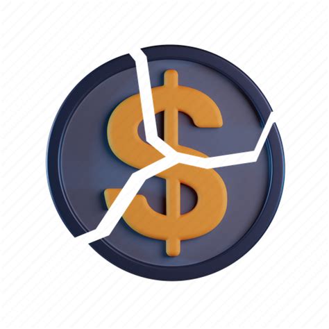 Broken Coin Shattered Torn Finance Currency Dollar Icon Download On Iconfinder