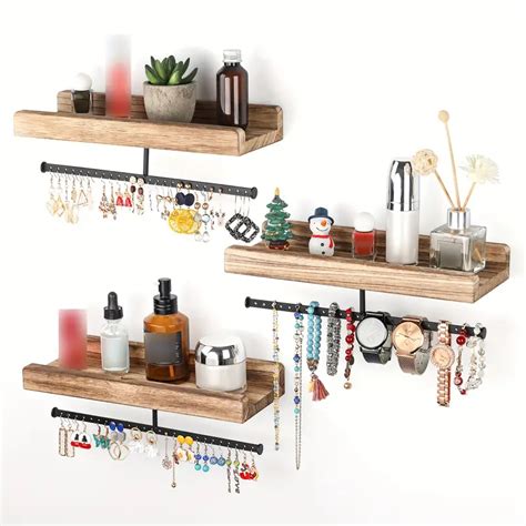 Jewelry Organizer Hanging Jewelry Holder Rustic Wood Wall Temu