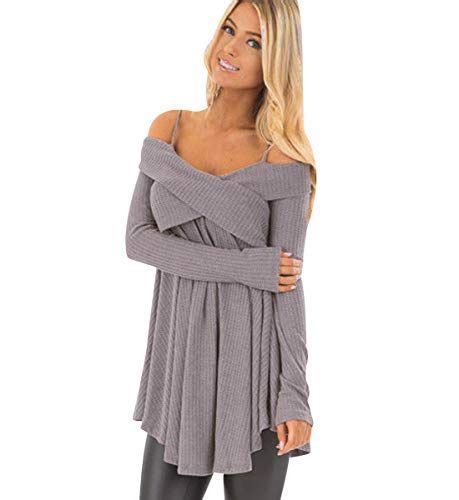 Maglione Donna Lungo Maglioni Senza Spalline Lunghi Pullover Maglieria