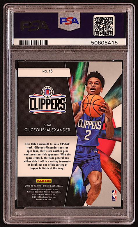 Shai Gilgeous Alexander 2018 19 Panini Prizm Freshman Phenoms 15 RC