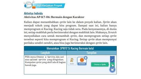 Kunci Jawaban Informatika Kelas 7 Halaman 207 208 209 Kurikulum Merdeka Bermain Dengan Karakter