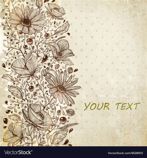 Rustic floral background Royalty Free Vector Image