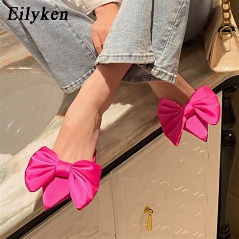 Eilyken Neue Mode Schmetterling Knoten Elegante Kleid Pumpen Sexy Spitz