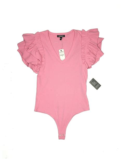 Express Solid Pink Bodysuit Size S 72 Off Thredup