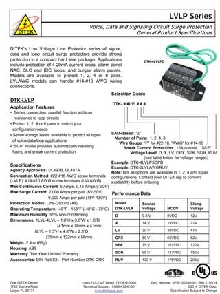 Ditek Lvlp Data Sheet Pdf