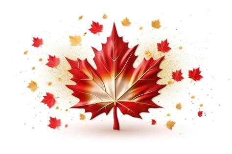 Premium Ai Image Canada Independence Day A Red Maple Leaf With Gold