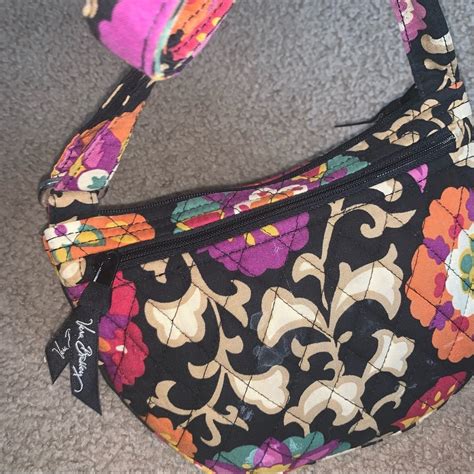 Vera Bradley Lizzy Suzani Crossbody Purse Black Pur… Gem