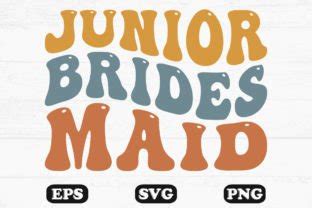 Junior Bridesmaid Retro Wavy Svg Designs Graphic By Hosneara 4767