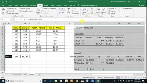 Independent Samples T Test In Excel YouTube