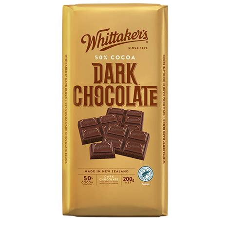 WHITTAKERS-50% DARK-CHOCOLATE-200G - Kiwi Fine Foods