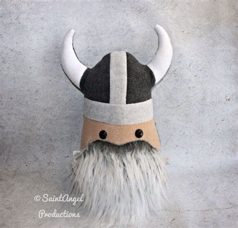 Stuffed Viking Warrior Gray Beard Pillow Doll Plush Friend Ready To