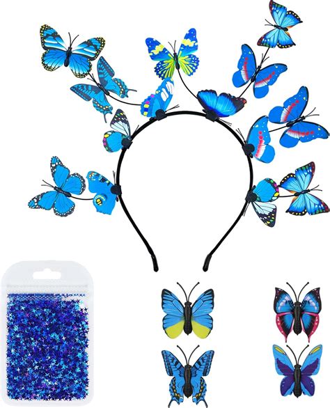 Amazon Bniksok Blue Butterfly Fascinator Headband Monarch Tea