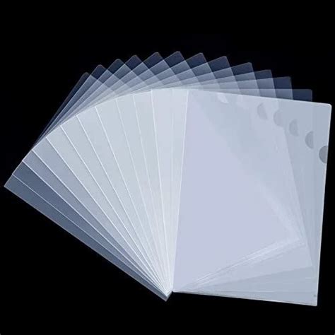 Transparent L Shape Plastic File Folder For Multipurpose Paper Size