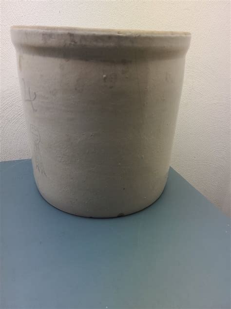 Vintage Blue Ribbon Gallon Crock Buckeye Pottery Co Antique Ebay